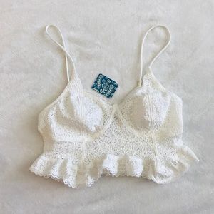 NWT Free People White Lace Bralette Medium